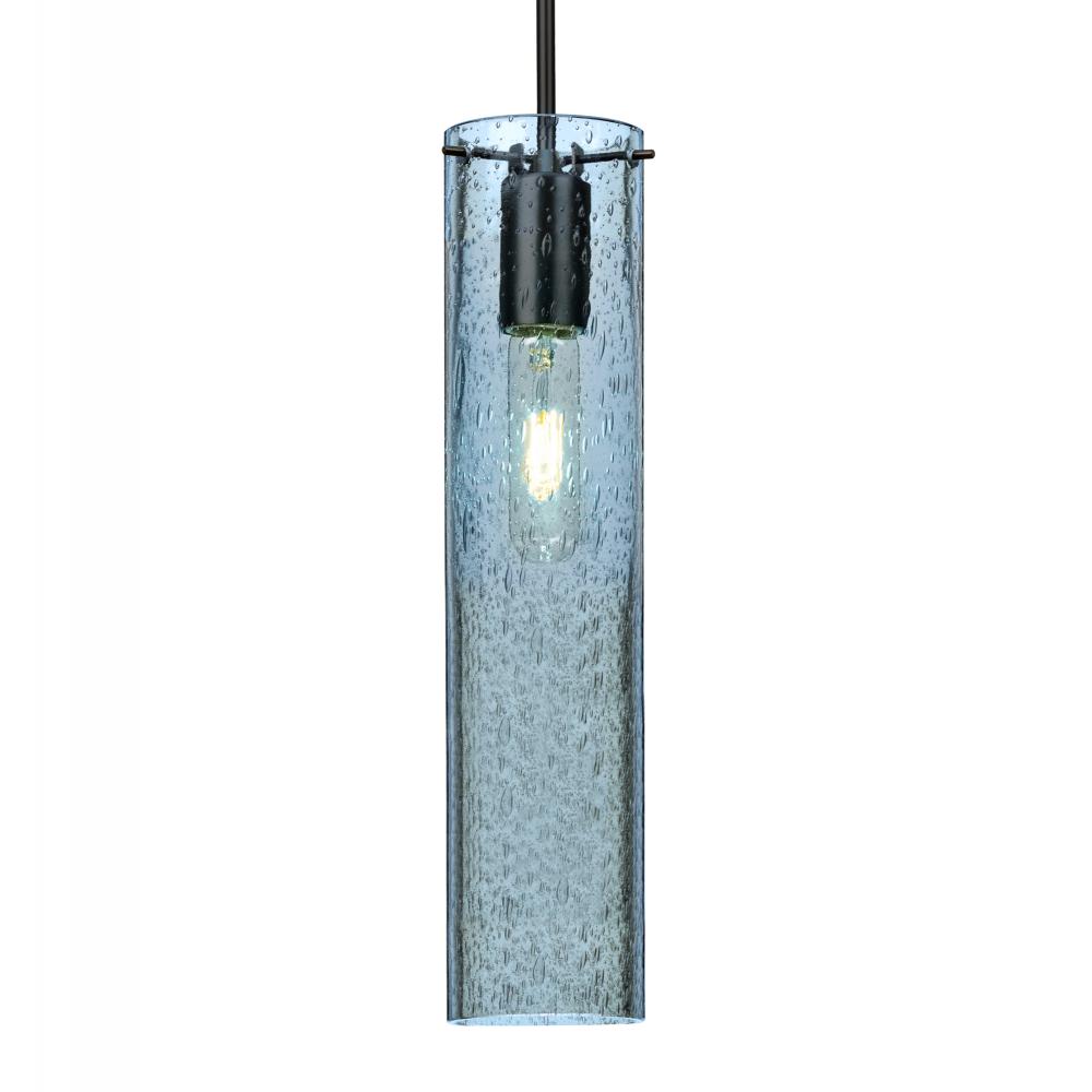 Besa, Juni 16 Pendant For Multiport Canopy, Blue Bubble, Black, 1x60W Medium Base