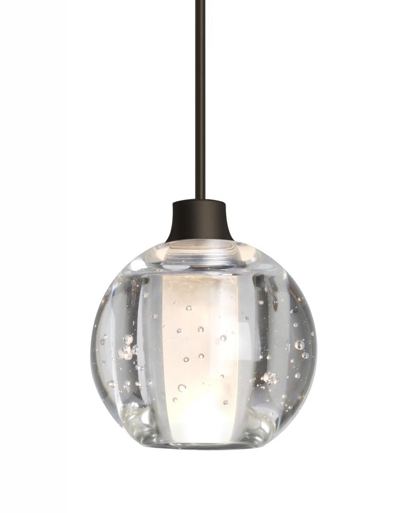 Besa, Boca 5 Cord Pendant For Multiport Canopies, Clear Bubble, Bronze Finish