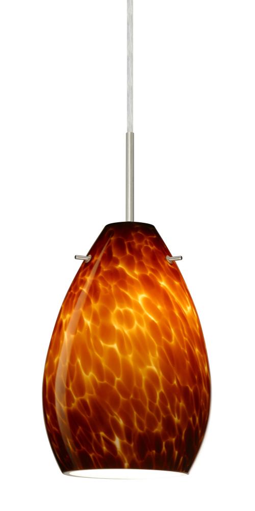 Besa Pendant Pera 6 Satin Nickel Amber Cloud 1x50W E12 base