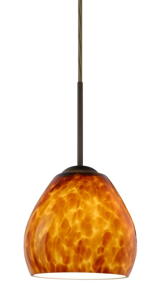 Besa Bolla Pendant Bronze Amber Cloud 1x50W E12 base