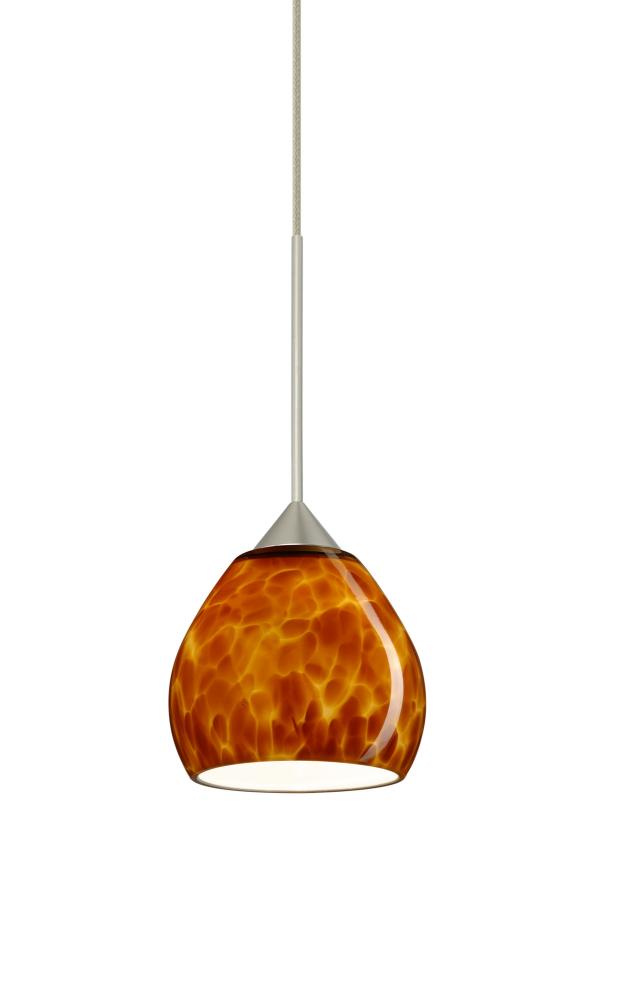 Besa Pendant Tay Tay Satin Nickel Amber Cloud 1x50W MAX GY6.35 Base