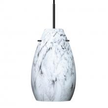 Besa Lighting 1JC-4126MG-BK - Besa Pera 9 Pendant Black Marble Grigio 1x100W Medium Base