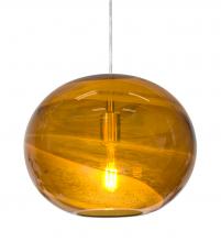 Besa Lighting 1JC-GENOAM-EDIL-SN - Besa, Geno Cord Pendant, Vapor Amber, Satin Nickel Finish, 1x8W LED Filament