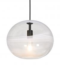 Besa Lighting 1JC-GENOCL-EDIL-BK - Besa, Geno Cord Pendant, Vapor Clear, Black Finish, 1x8W LED Filament