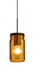 Besa Lighting 1JC-MILO4AM-BR - Besa Pendant Milo 4 Bronze Amber 1x40W Medium Base A15