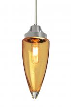 Besa Lighting 1JC-SULUAM-EDIL-SN - Besa, Sulu Cord Pendant, Amber Bubble, Satin Nickel Finish, 1x8W LED Filament