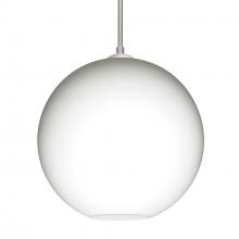 Besa Lighting 1JT-COCO1207-SN-L - Besa Coco 12 Pendant, Opal Matte, Satin Nickel Finish, 1x60W Medium Base, 15Ft. Cord