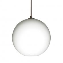 Besa Lighting 1JT-COCO807-BR-L - Besa Coco 8 Pendant, Opal Matte, Bronze Finish, 1x60W Medium Base, 15Ft. Cord