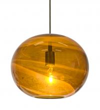 Besa Lighting 1JT-GENOAM-BR - Besa, Geno Cord Pendant, Vapor Amber, Bronze Finish, 1x60W Medium Base