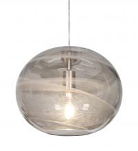 Besa Lighting 1JT-GENOSM-EDIL-SN - Besa, Geno Cord Pendant, Vapor Smoke, Satin Nickel Finish, 1x8W LED Filament