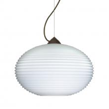 Besa Lighting 1KX-491207-BR-L - Besa Pape 10 Pendant 1Kx Opal Ribbed Bronze 1x100W Medium Base, 15Ft. Cord