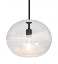 Besa Lighting 1TT-GENOCL-EDIL-BK - Besa, Geno Stem Pendant, Vapor Clear, Black Finish, 1x8W LED Filament
