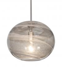 Besa Lighting 1TT-GENOSM-SN - Besa, Geno Stem Pendant, Vapor Smoke, Satin Nickel Finish, 1x60W Medium Base