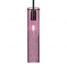 Besa Lighting 1TT-JUNI16PL-BK - Besa, Juni 16 Stem Pendant, Plum Bubble, Black, 1x60W Medium Base