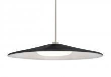 Besa Lighting 1TT-SWANBK-LED-SN - Besa Swan Stem Pendant, Black/Opal, Satin Nickel Finish, 1x23W LED