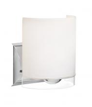 Besa Lighting 1WZ-CELTICCL-CR - Besa, Celtic Wall Sconce, Opal Glossy/Clear, Chrome Finish, 1x60W Medium Base
