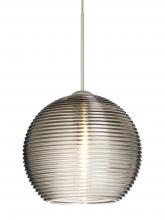 Besa Lighting 1XC-461502-SN-L - Besa Pendant Kristall 6 Satin Nickel Smoke 1xMAX GY6.35 Base, 15Ft. Cord