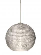 Besa Lighting 1XC-4615GL-SN-L - Besa Pendant Kristall 6 Satin Nickel Glitter 1xMAX GY6.35 Base, 15Ft. Cord