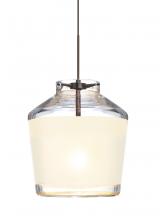 Besa Lighting 1XT-PIC6WH-BR - Besa Pendant Pica 6 Bronze White Sand 1x50W MAX GY6.35 Base