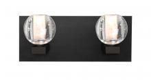 Besa Lighting 2WF-BOCABB-BK - Besa, Boca Vanity, Clear Bubble, Black Finish, 2x40W G9