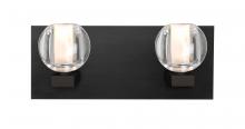 Besa Lighting 2WF-BOCACL-BK - Besa, Boca Vanity, Clear, Black Finish, 2x40W G9