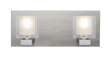 Besa Lighting 2WF-BOLOFR-LED-SN - Besa, Bolo Vanity, Clear/Frost, Satin Nickel Finish, 2x5W LED