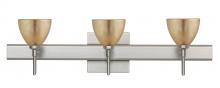 Besa Lighting 3SW-1758GF-LED-SN-SQ - Besa Divi Wall With SQ Canopy 3SW Gold Foil Satin Nickel 3x5W LED