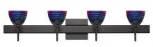 Besa Lighting 4SW-1858DW-LED-BR-SQ - Besa Divi Wall With SQ Canopy 4SW Black Dicro Wavy Bronze 4x5W LED