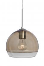 Besa Lighting J-ALLY8SM-SN - Besa, Ally 8 Cord Pendant For Multiport Canopy, Smoke/Clear, Satin Nickel Finish, 1x60W Medium Base