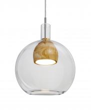 Besa Lighting J-BENJICLMD-LED-SN - Besa, Benji Cord Pendant For Multiport Canopy, Clear/Medium, Satin Nickel Finish, 1x9W LED