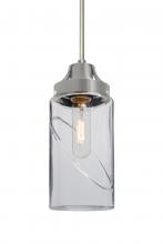 Besa Lighting J-BLINKCL-SN - Besa, Blink Cord Pendant For Multiport Canopy, Clear, Satin Nickel Finish, 1x60W Medium Base