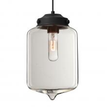 Besa Lighting J-OLINCL-BK - Besa Olin Pendant For Multiport Canopy Black Clear 1x60W Medium Base T10