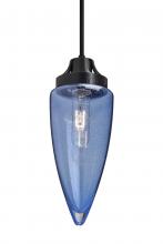 Besa Lighting J-SULUBL-BK - Besa, Sulu Cord Pendant For Multiport Canopy, Blue Bubble, Black Finish, 1x60W Medium Base