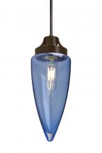 Besa Lighting J-SULUBL-EDIL-BR - Besa, Sulu Cord Pendant For Multiport Canopy, Blue Bubble, Bronze Finish, 1x8W LED Filament