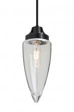Besa Lighting J-SULUCL-BK - Besa, Sulu Cord Pendant For Multiport Canopy, Clear Bubble, Black Finish, 1x60W Medium Base