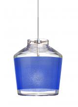 Besa Lighting RXP-PIC6BL-SN - Besa Pendant Pica 6 Satin Nickel Blue Sand 1x50W MAX GY6.35 Base
