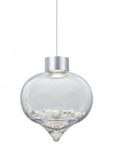 Besa Lighting X-TERRACL-LED-SN - Besa Terra Cord Pendant For Multiport Canopy, Clear Crystals, Satin Nickel Finish, 1x3W LED