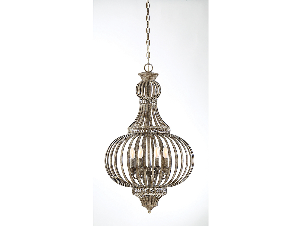 Ashford 4-Light Chandelier in Aged Wood