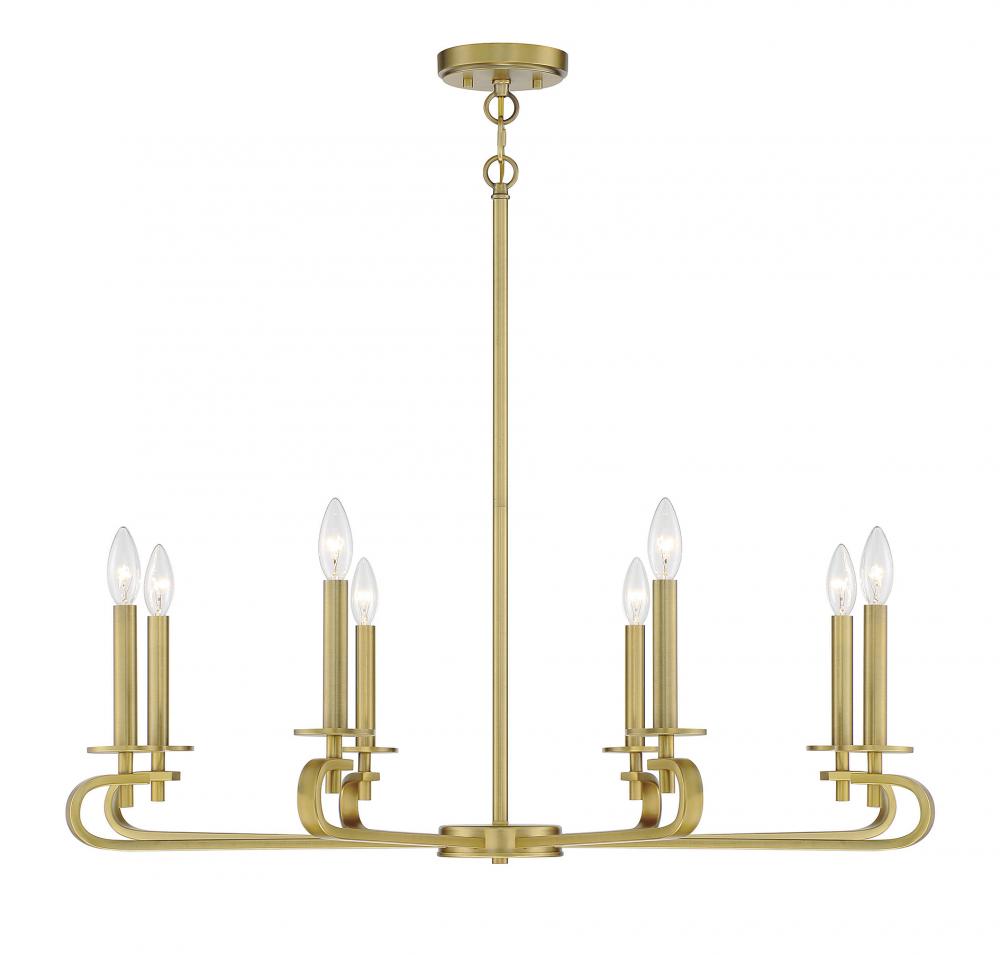Torino 8-Light Chandelier in Warm Brass