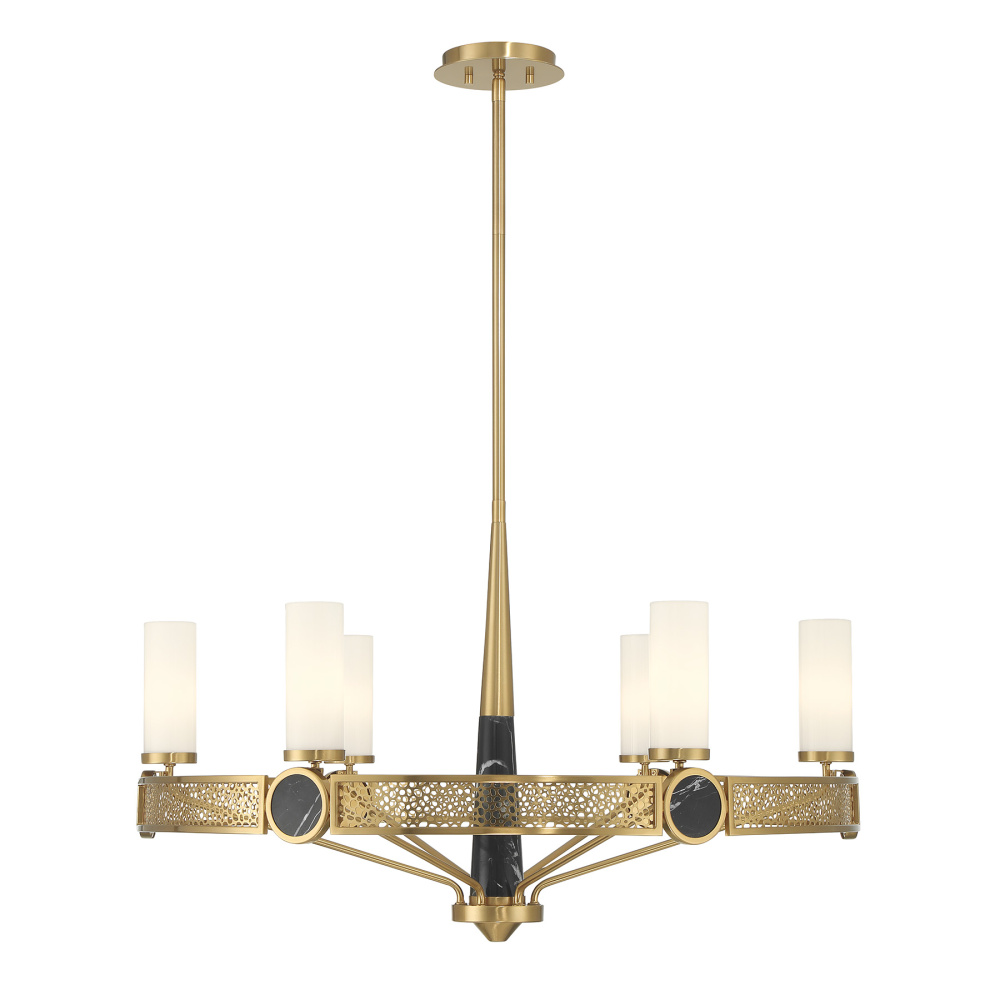 Farrell 6-Light Chandelier in Warm Brass by Dann Foley