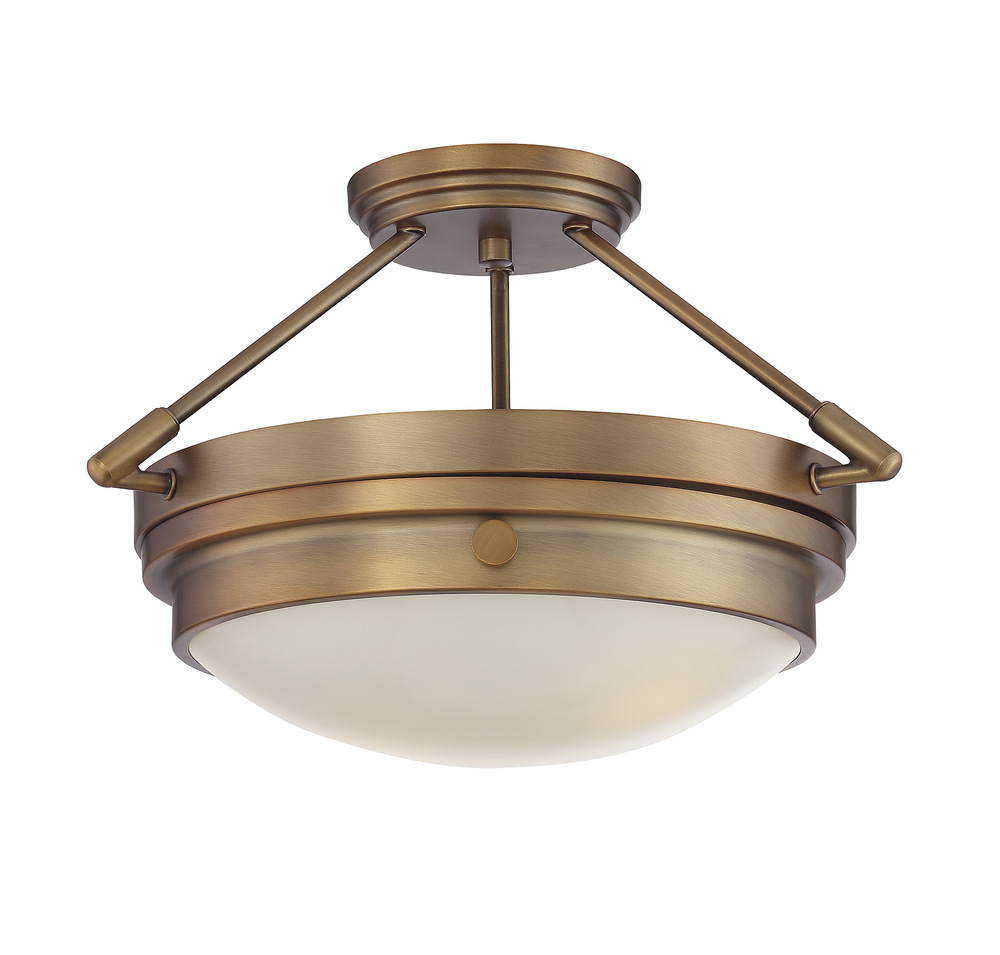Lucerne 2-Light Ceiling Light in Warm Brass