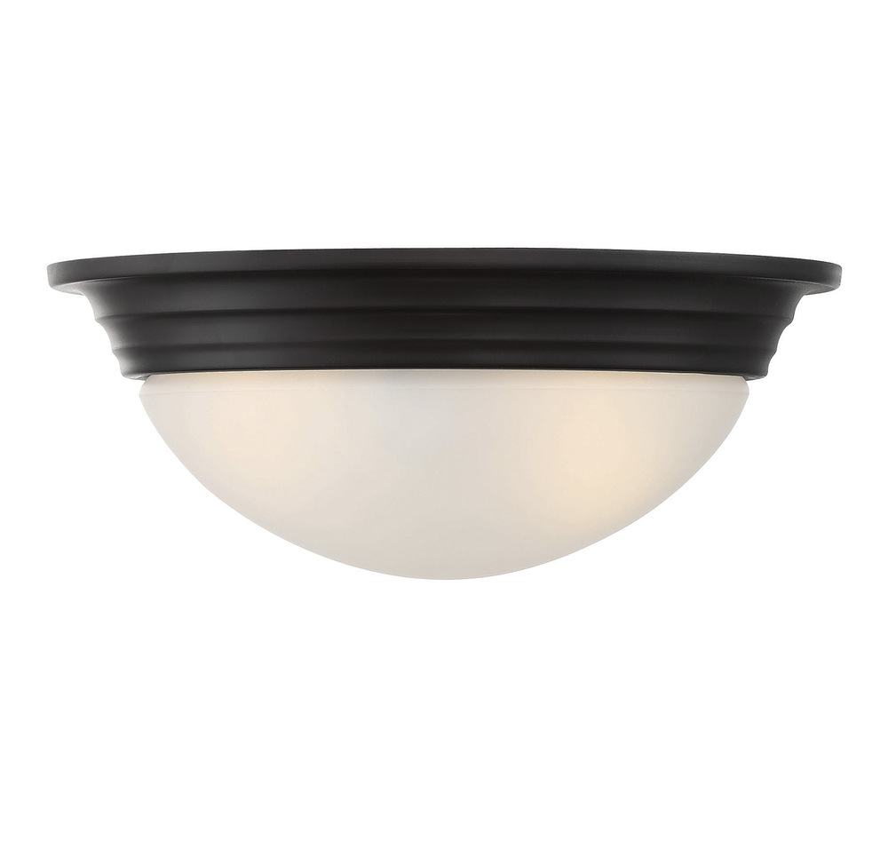 11" Flush Mount White Glass