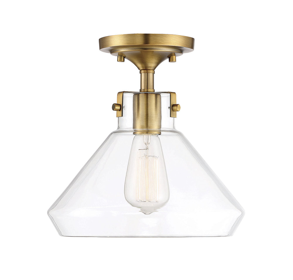 Walpole 1-Light Ceiling Light in Warm Brass