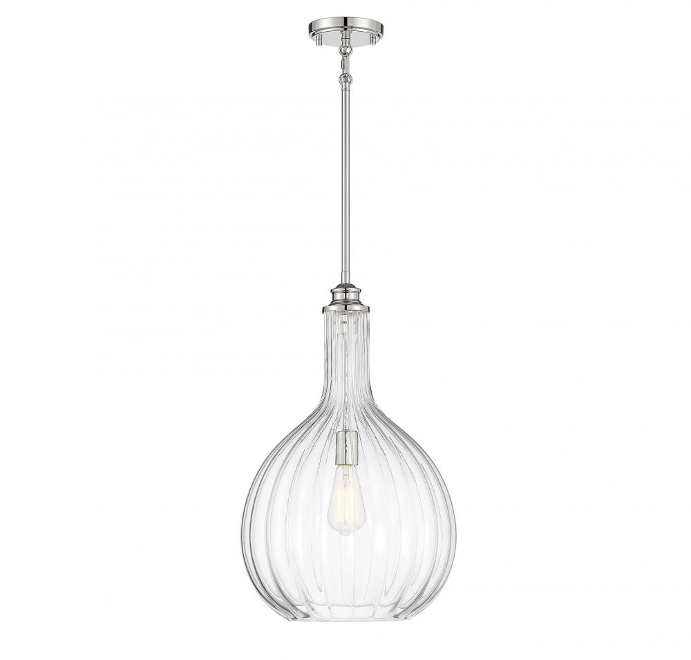 Brandon 1-Light Pendant in Polished Nickel