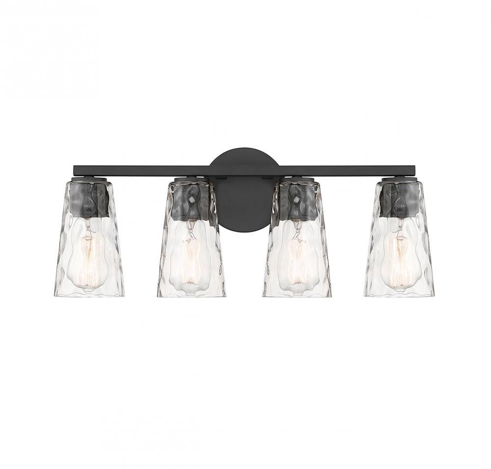 Gordon 4-Light Bathroom Vanity Light in Matte Black
