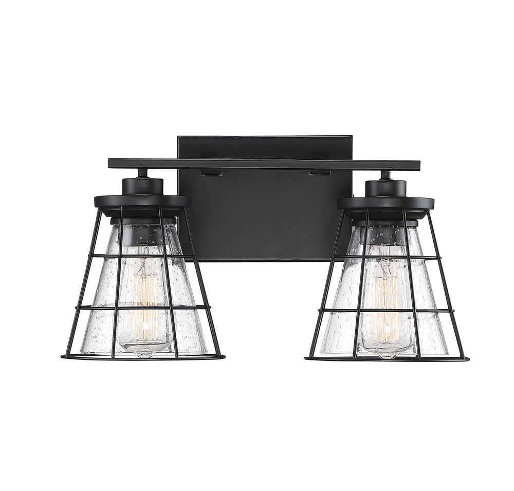Farnham 2-Light Bathroom Vanity Light in Black