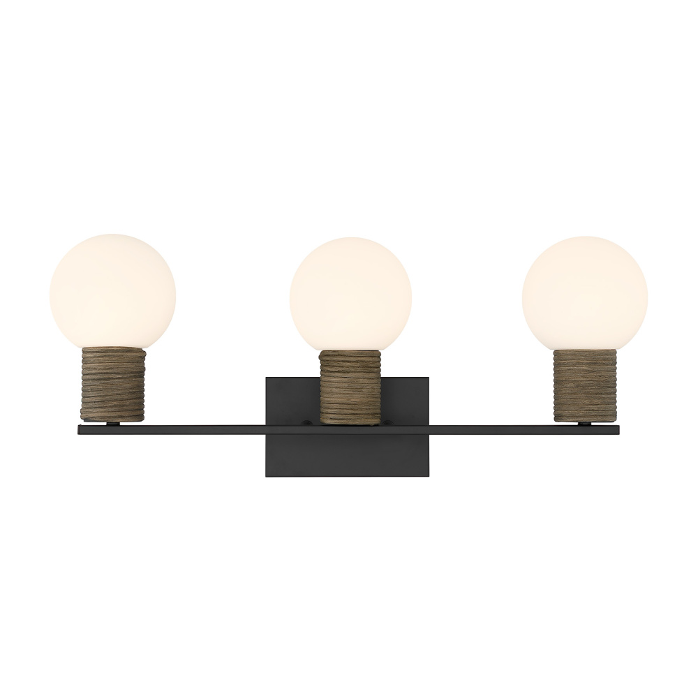 Jarrell 3-Light Bathroom Vanity Light in Matte Black