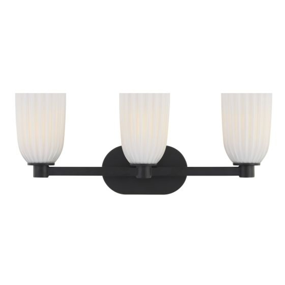 Baldwin 3-Light Bathroom Vanity Light in Matte Black