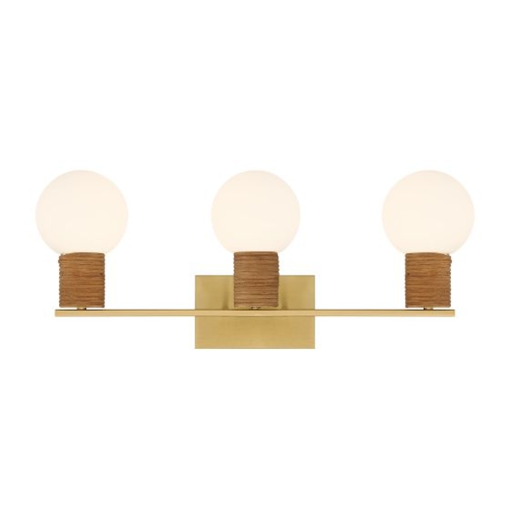 Jarrell 3-Light Bathroom Vanity Light in Warm Brass