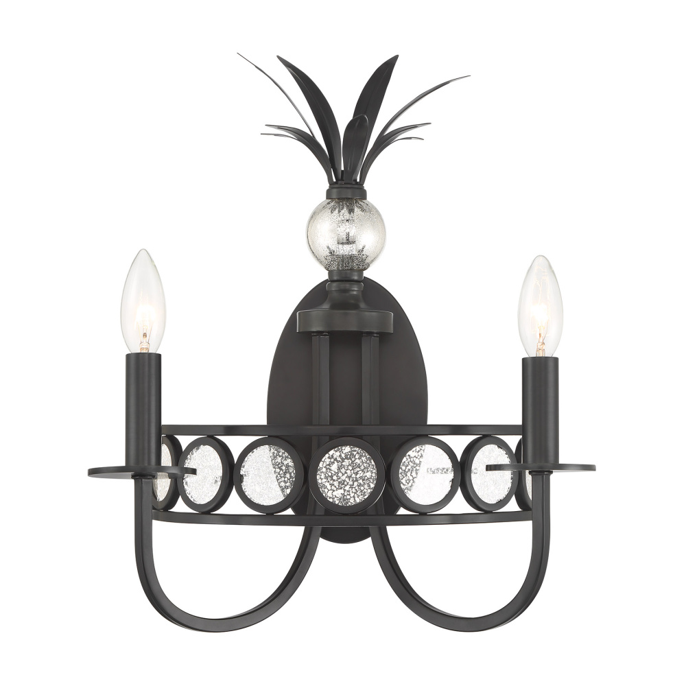 Hearst 2-Light Wall Sconce in Black Tourmaline